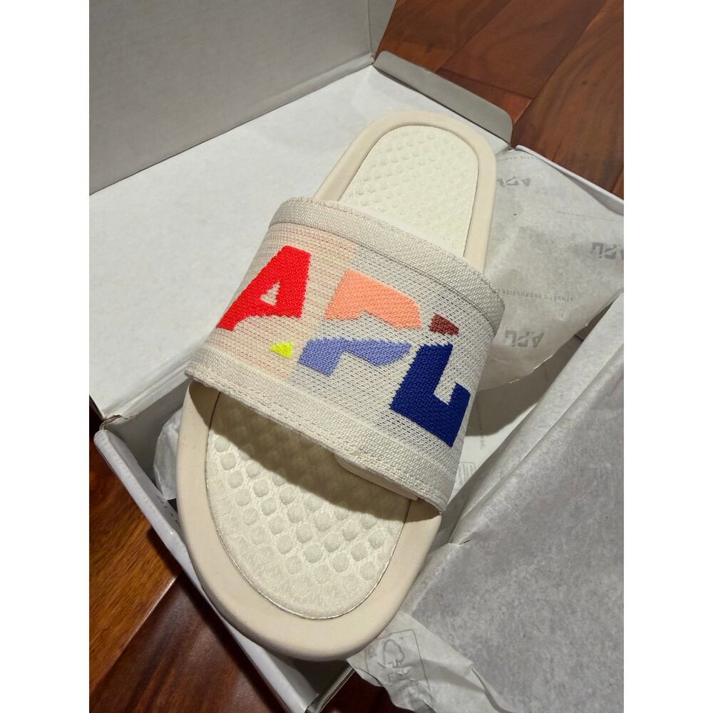 New APL techloom pristine neon blocked slides sandals size 9 - Picture 5 of 6